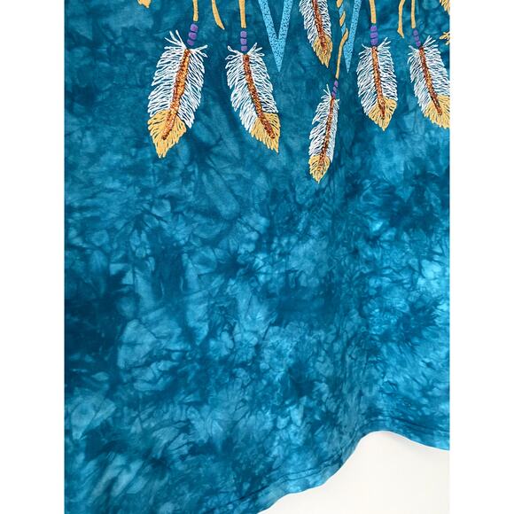 Vintage 90's Western/Tribal Graphic Tye Die T Shirt Womens Sz XL - Picture 9 of 12